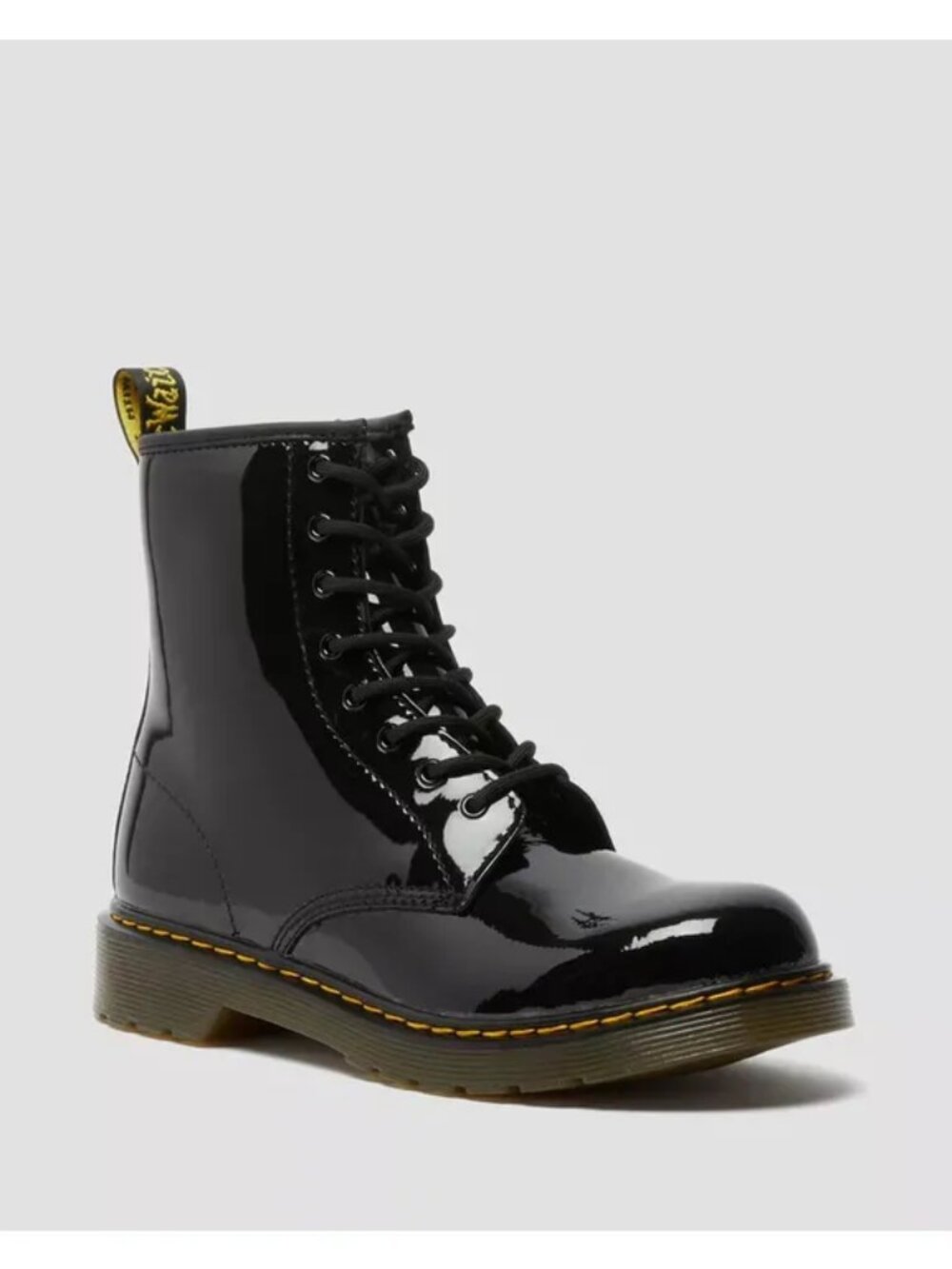Dr. Marten's Youth Black Patent Combat Boots, Size 3